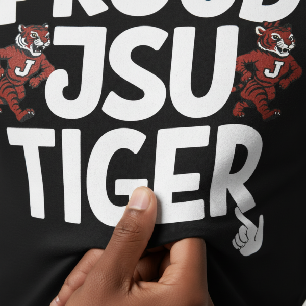 20260812133313-1f196525-e347-6bca-8f06-0606c6bf4932.png Proud JSU Tiger Mascots Men's White Jersey Short Sleeve Tee