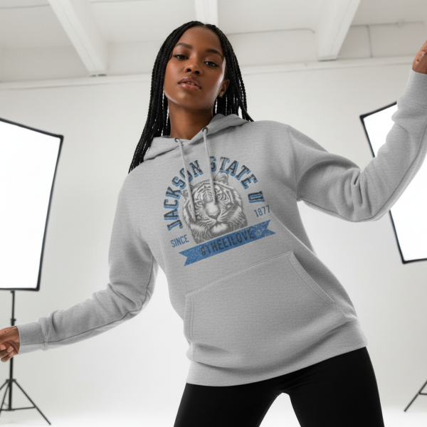Jackson State Univ #TheeILove Women's Baby Blue Premium Pullover Hoodie