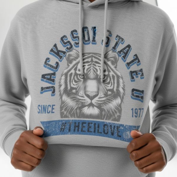 Jackson State Univ #TheeILove Women's Baby Blue Premium Pullover Hoodie