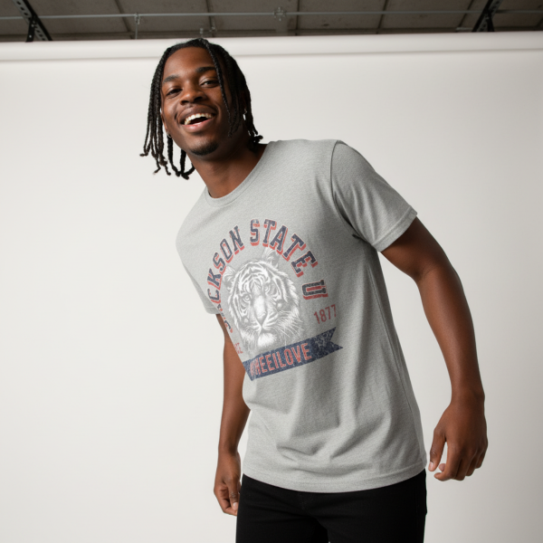 Jackson State Univ #TheeILove Men's Red Jersey Short Sleeve Tee