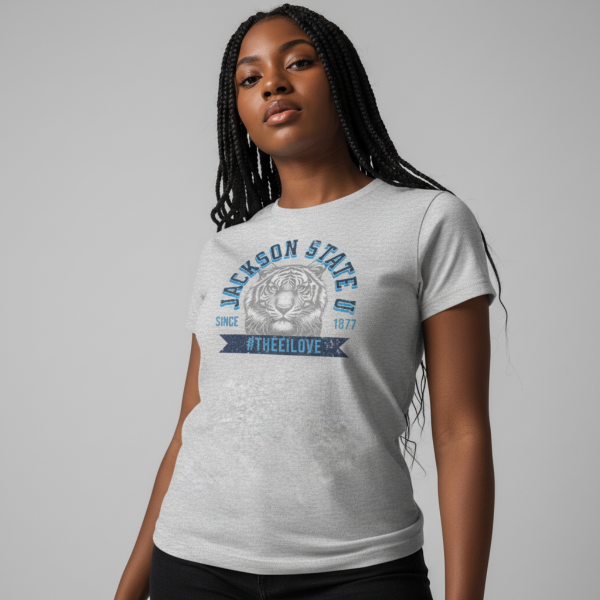 20260812145531-1f1965dd-d15c-6934-9e9c-66b05d325eb2.png Jackson State Univ #TheeILove Women's Navy Favorite Tee