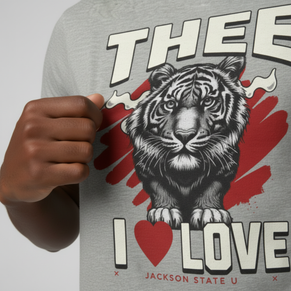 20260812211656-1f196932-6089-6b28-9047-569ffff4d898.png #TheeILove Jackson State U Tigerhead Men's Red Jersey Short Sleeve V-Neck Tee