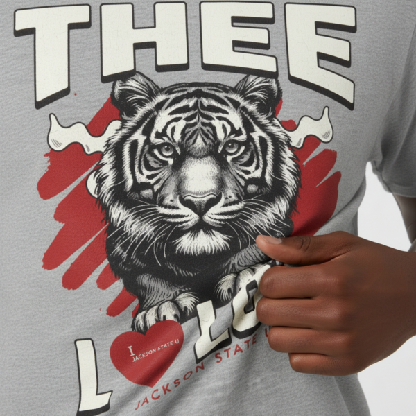 20260812212914-1f19694d-df29-6ecc-ba53-2e6954e8366b.png #TheeILove Jackson State U Tigerhead Men's Red Jersey Short Sleeve Tee