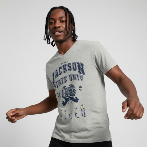 20260813125645-1f197167-049d-6a98-9ce2-527fcaefd292-5.png Proud Jackson State Univ Tiger Men's White Jersey Short Sleeve V-Neck Tee