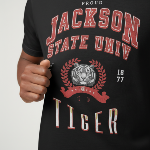 20260814023905-1f197895-1570-6e76-a28d-ca49dbfef4a6.png Proud Jackson State Univ Tiger Men's Red Jersey Short Sleeve V-Neck Tee