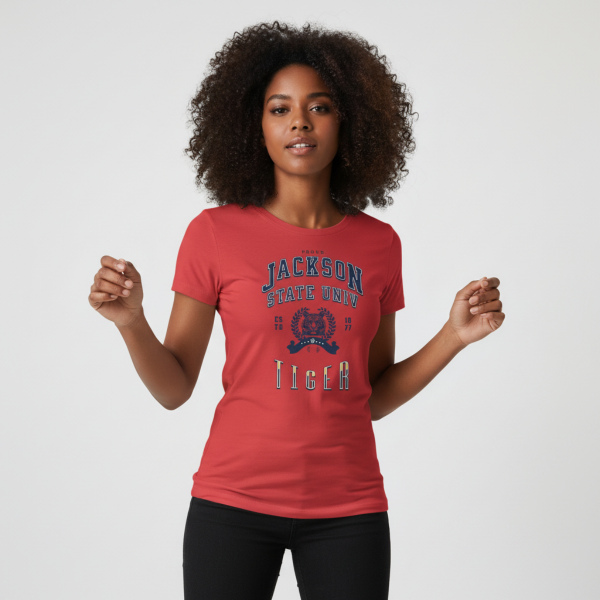 20260814024820-1f1978a9-c547-696c-b920-b66e92681915.png Proud Jackson State Univ Tiger Women's Navy Favorite Tee