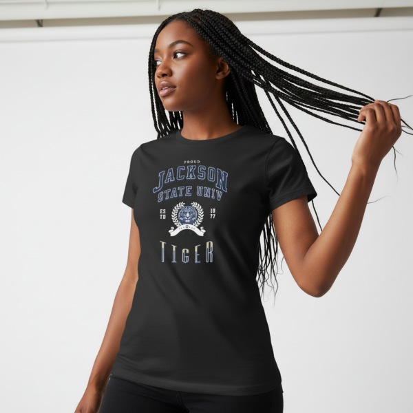 20260814025503-1f1978b8-c389-6fd0-844f-ca49dbfef4a6.png Proud Jackson State Univ Tiger Women's White Favorite Tee
