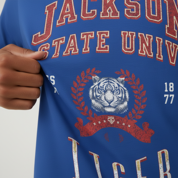 20260814030503-1f1978cf-1c3b-66fe-9616-daa0dc016207.png Proud Jackson State Univ Tiger Men's Red Jersey Short Sleeve Tee