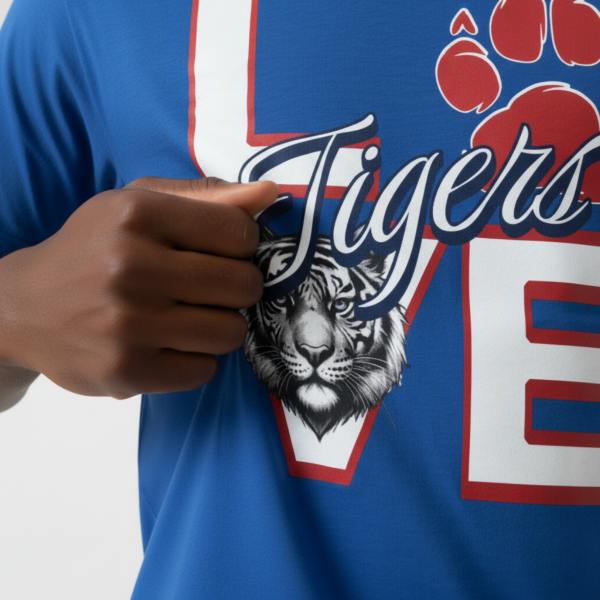 Love Tigers Varsity Men's Black Jersey Short Sleeve Tee