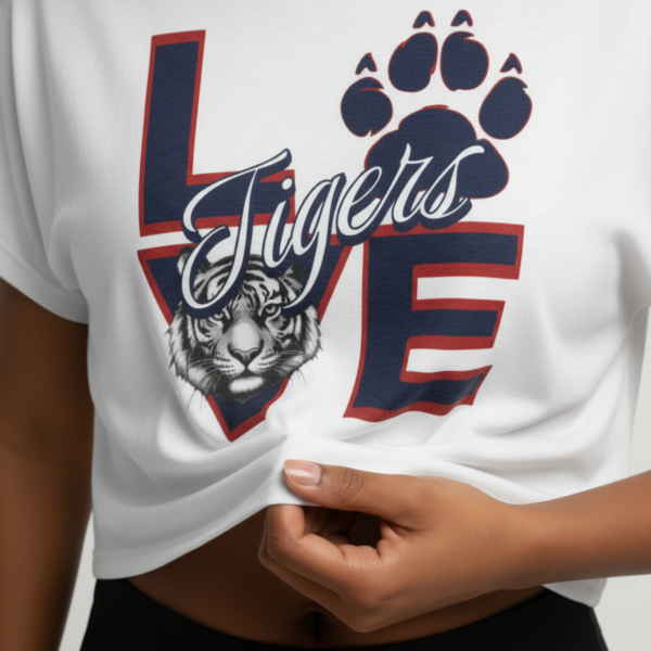 20260814032350-1f1978f9-1b0b-6aca-a684-4e163e7505cd.png Love Tigers Varsity Women's Flowy Cropped Tee