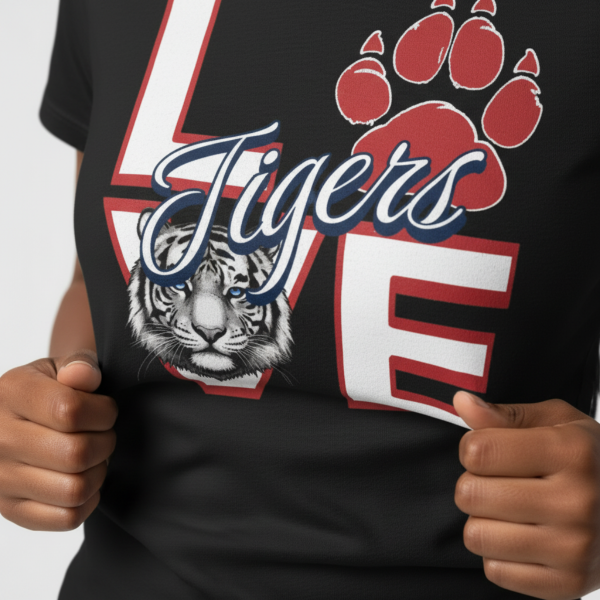 Love Tigers Varsity Women's Black Favorite Tee