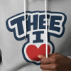 Thee I Heart Men's Block Navy Fleece Pullover Hoodie