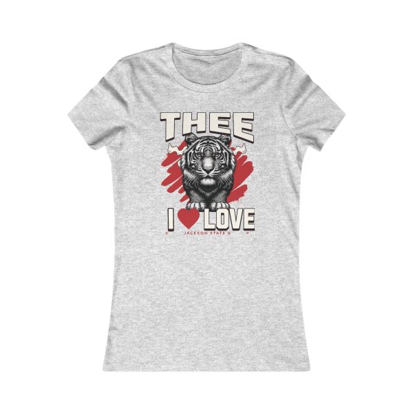 2103572719176149472_2048.jpeg #TheeILove Jackson State U Tigerhead Women's Red Favorite Tee