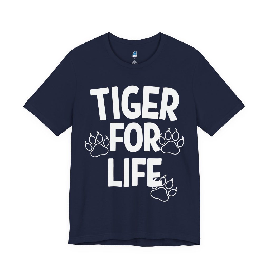 Tiger For Life Paws Men's White Jersey Short Sleeve Tee
