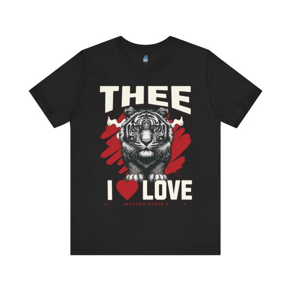 4609485703077170464_2048.jpeg #TheeILove Jackson State U Tigerhead Men's Red Jersey Short Sleeve Tee