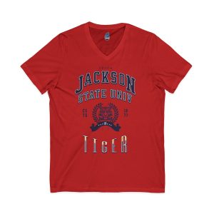4922680180706055583_2048.jpeg Proud Jackson State Univ Tiger Men's Navy Jersey Short Sleeve V-Neck Tee