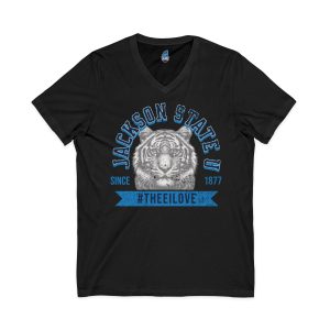 5850081653834650737_2048.jpeg Jackson State Univ #TheeILove Men's Baby Blue Jersey Short Sleeve V-Neck Tee
