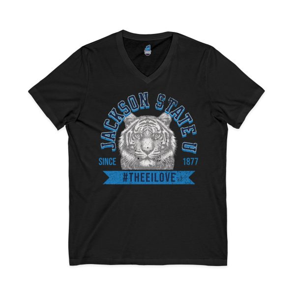 5850081653834650737_2048.jpeg Jackson State Univ #TheeILove Men's Baby Blue Jersey Short Sleeve V-Neck Tee