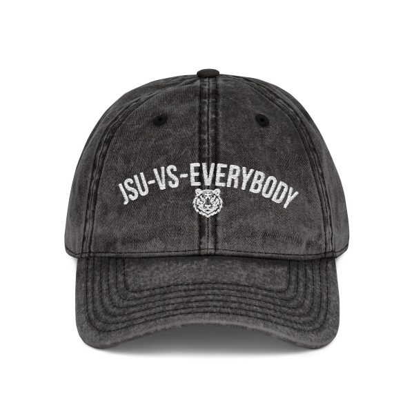 JSU vs Everybody Tiger White Embroidered Vintage Dad Cap