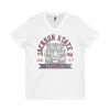 6305314447427387533_2048.jpeg Jackson State Univ #TheeILove Men's Red Jersey Short Sleeve V-Neck Tee