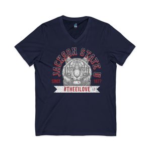 6404234498374264654_2048-5.jpeg Jackson State Univ #TheeILove Men's White Jersey Short Sleeve V-Neck Tee
