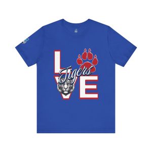 7243168419364815982_2048.jpeg Love Tigers Varsity Men's Black Jersey Short Sleeve Tee