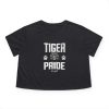 Tiger Pride Tigerhead White Women's Flowy Cropped Tee