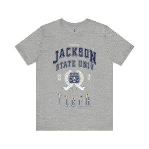 Proud Jackson State Univ Tiger Men's White Jersey Short Sleeve Tee