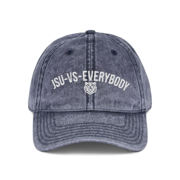 JSU vs Everybody Tiger White Embroidered Vintage Dad Cap