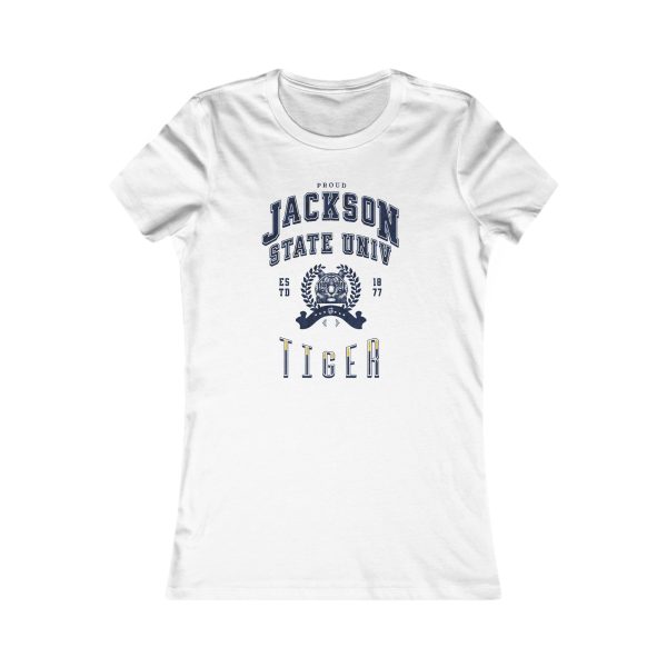 8571933751428250697_2048.jpeg Proud Jackson State Univ Tiger Women's Navy Favorite Tee