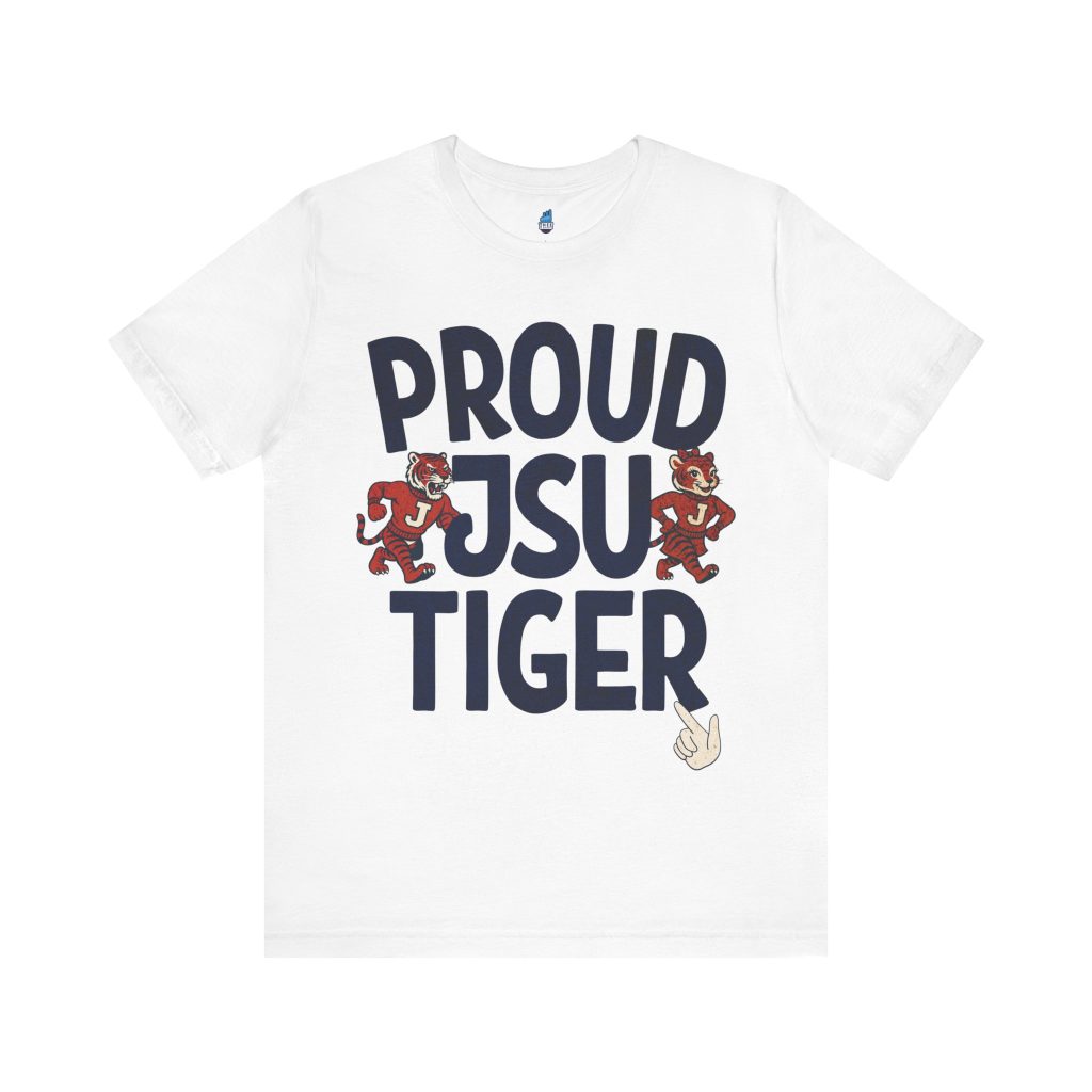 Proud JSU Tiger Mascots Men's Navy Jersey Short Sleeve Tee