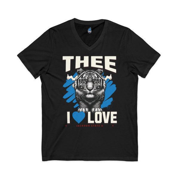 9408043751165632752_2048.jpeg #TheeILove Jackson State U Tigerhead Men's Baby Blue Jersey Short Sleeve V-Neck Tee