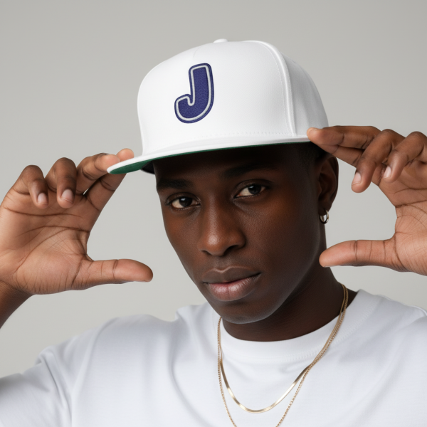20261006152403-1f1c199f-65e0-6052-97e4-6e2007aaac67.png Thee Shirts "J" Navy Graffiti Embroidered Bill Cap